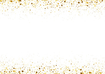 Scattered gold particles in the shape of a frame. A festive design element.
