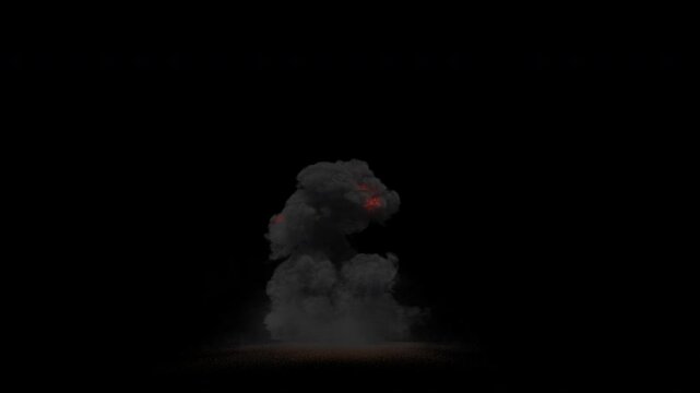 Large explosion with dust on transparent background
3d rendering with alpha channel of Explosion simulation (the background is transparent)
