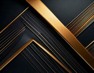 Obraz premium Abstract Black and Gold Geometric Design: Luxury, Modern, Elegant, and Sophisticated Background Texture