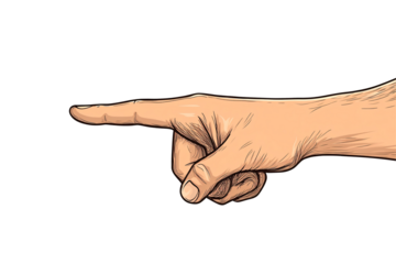 a hand pointing at something