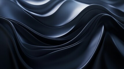 Fototapeta premium Dark, undulating, smooth, fabric-like, abstract forms.