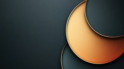 Elegant Abstract Background with Overlapping Gold and Dark Circles on Textured Surface