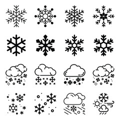 Snow icon set. snowflake icon vector