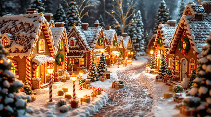 Obraz premium Charming Winter Wonderland Village Made of Delicious Candies