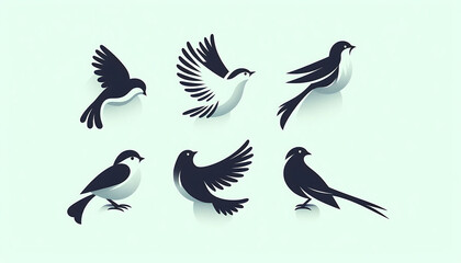 Obraz premium Minimalist Bird Art: A Study in Motion and Stillness