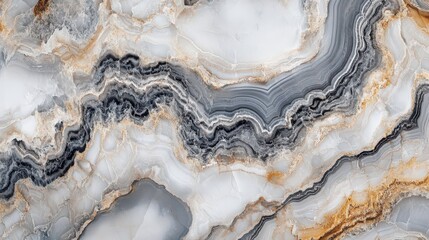 Fototapeta premium Beautiful gray and white marble with golden veins showcasing natural elegance in a stone surface perfect for design