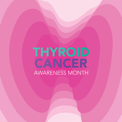 Thyroid awareness month is every year in January. Banner, Holiday, poster, card and background design Template.