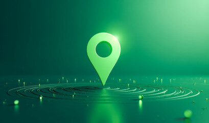 green location pin on a green background