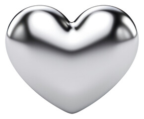 PNG Heart silver shiny shape.