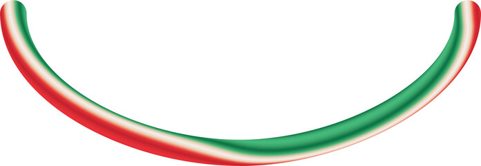 3D Effect Curved Line Design Element in Red and Green