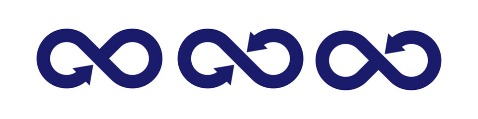 Infinity icon. Symbol of unlimited, limitless, endless, eternity, infinite, loop, discontinuation, lemniscate and repetition concepts. Mathematical Symbol. Vector illustration