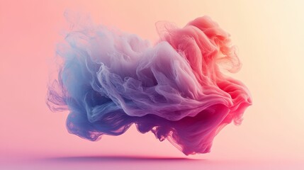 Obraz premium Abstract pastel cloud, flowing fabric, pink and blue hues.