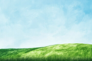 Obraz premium Serene minimalist grassland landscape open fields nature art tranquil environment panoramic view simple beauty for relaxation