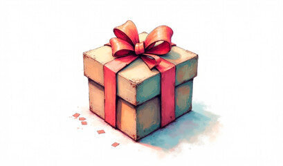 Obraz premium illustration, gift box on a white background