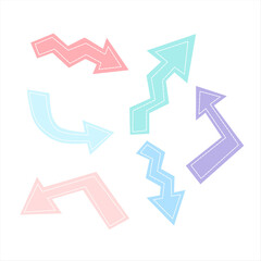 A set of colorful, hand-drawn arrows pointing in different directions, perfect for playful designs.