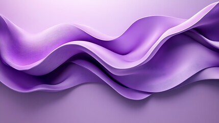 Abstract purple flowing waves, elegant and smooth curves on a light purple background.