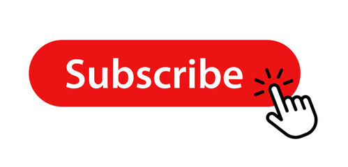 Subscribe button with click hand cursor icon