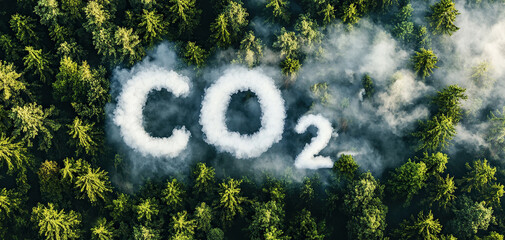 Co2 emissions impacting climate change in the earth's forests a visual exploration of environmental consequences from above