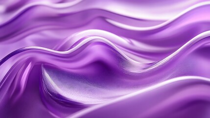 Fototapeta premium Abstract purple flowing waves, glossy silk texture background.