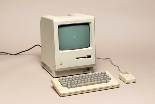 Pavia, Lombardy, Italy - October 12, 2024: Apple Macintosh 128k shown at Ctrl+Alt Museum, first model of the iconic Apple computer, launched January 24th, 1984