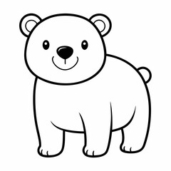 cute snow bear vector icon with background