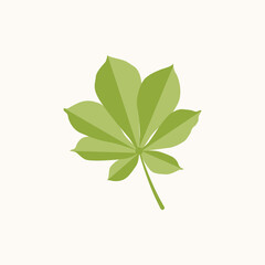 Green chestnut leaf. Flat style illustration