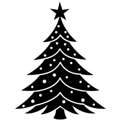 Fototapeta premium Christmas tree vector element on white background