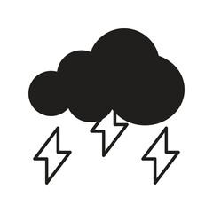 strom glyph icon with white background vector stock illustration