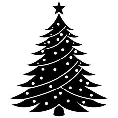 Obraz premium Christmas tree vector element on white background
