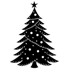 Christmas tree vector element on white background