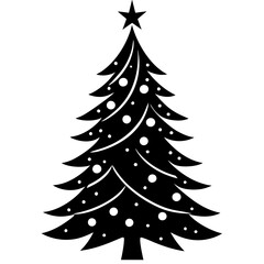 Christmas tree vector element on white background