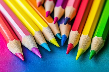 Fototapeta premium A stunning display of colored pencils ready for creative projects.