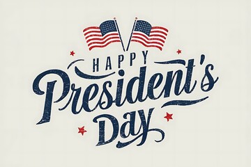 Happy President's Day typography with american flags. Presidents day poster, banner, card, postcard, invitation or promo sign. happy president day usa vector t-shirt design