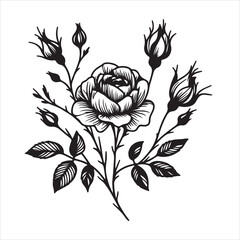 High-quality graphic logo of roses that is perfect for t-shirt graphics