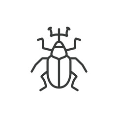 Weevil, icon in line design. Weevil, insect, beetle, pest, agriculture, crop, damage on white background vector. Weevil, editable stroke icon