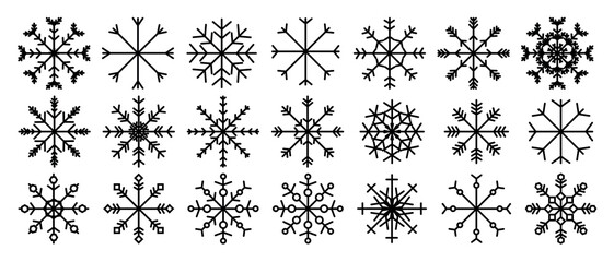 Set of Snow Flake art pattern