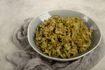Jonjoli, Colchian klekachka, Georgian appetizer, pickled jonjoli, no people