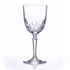 Elegant crystal wine glass with intricate diamond cut design, perfect for special occasions and fine dining. This exquisite piece adds touch of sophistication to any table setting