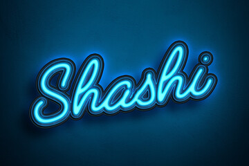 Neon Light Editable Text Effect of Hindi name Shashi.