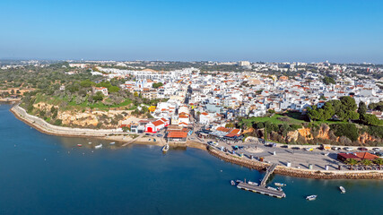 Obraz premium Aerial from the touristic village Alvor in the Algarve Portugal