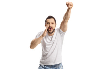Fototapeta premium Young man shouting