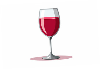 Glass of red wine on a white background and with soft shadow