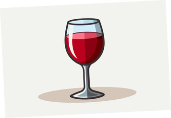 Glass of red wine on a white background and with soft shadow