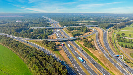 Aerial from junction Eemnes near Utrecht in the Netherlands