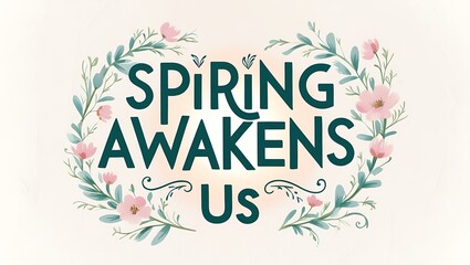 Fototapeta premium Spring Awakens Us Floral Heart Design