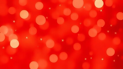 Sparkling Red Bokeh Lights in a Blurred Background