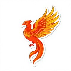 Majestic Phoenix Logo with Fiery Wings