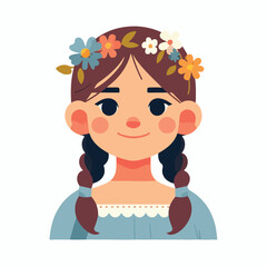 Obraz premium Vector of a charming and cute child with stylish clothes