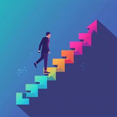 Success steps, business, work, vector style