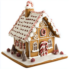 christmas gingerbread house on an isolated white background